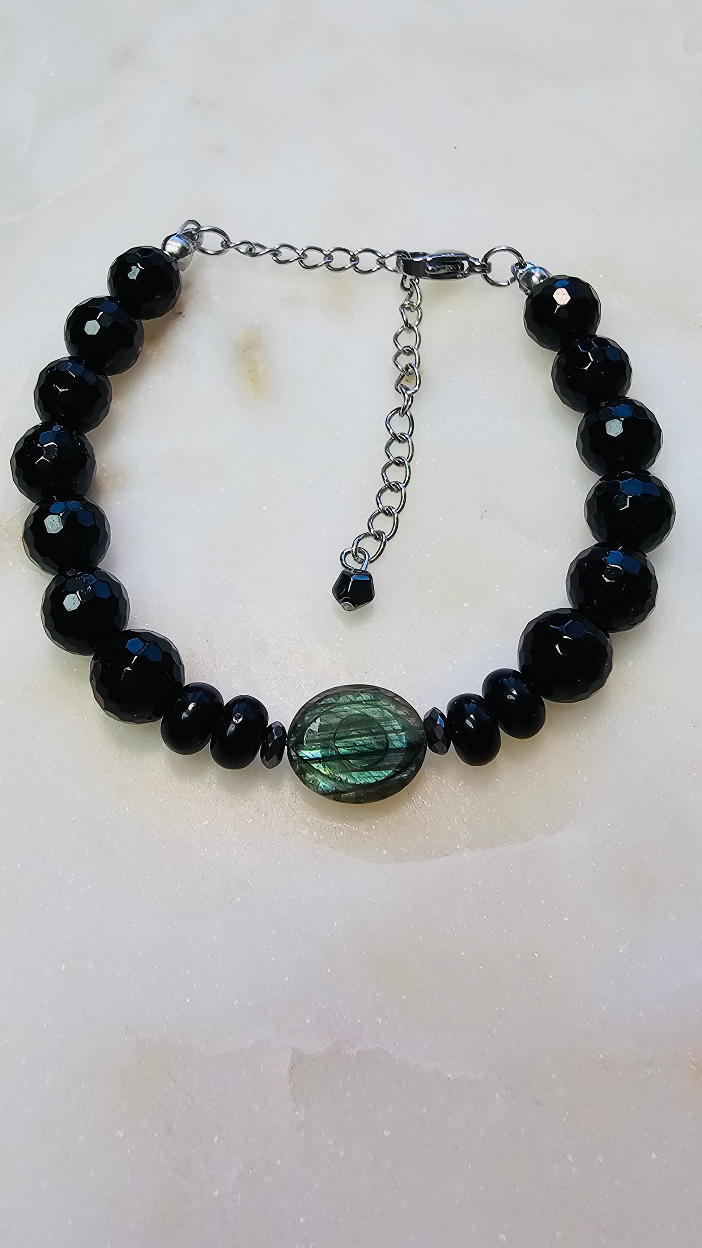 Labradorite Evil Eye Protection Bracelet | Evil Eye Jewelry | AAA Black Tourmaline | Hematite | Protection Crystal Bracelet