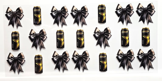 Rockstar Energy with Black Bows Drink UVDTF Wrap 16 oz