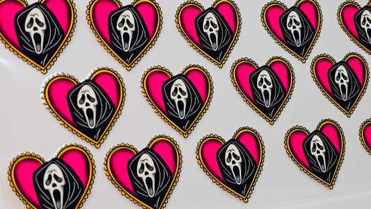 Scream Ghostface Halloween Hearts Horror Movie UVDTF Wrap 16 oz