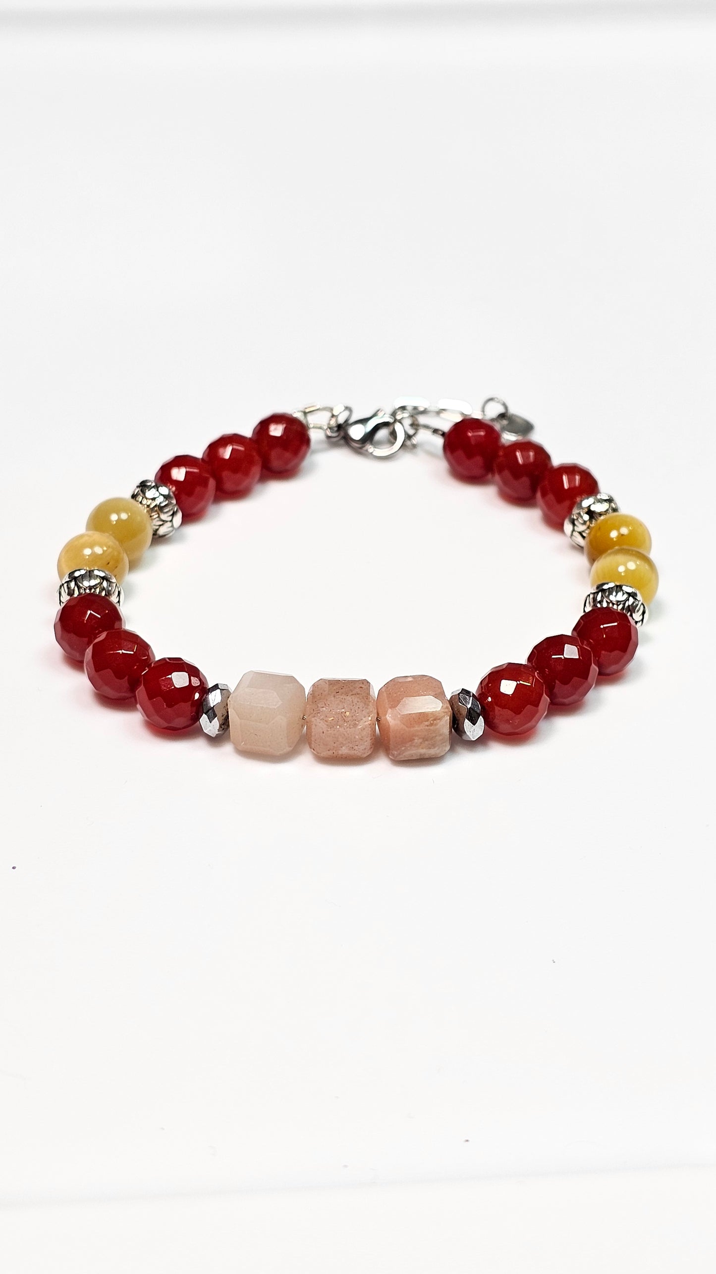Creativity Manifesting your Power Abundance / AAA Carnelian / AA Golden Tigers Eye / Hematite / Sunstone Crystal Bracelet
