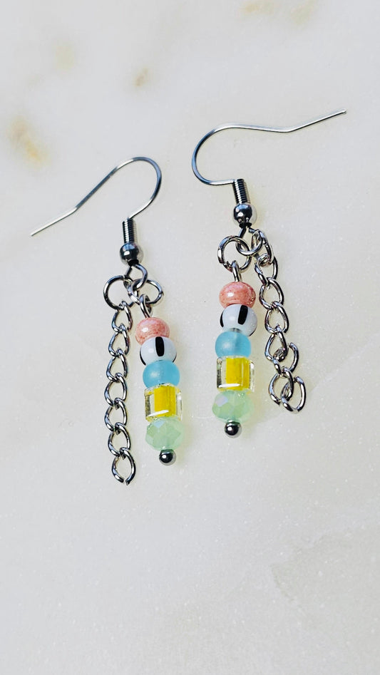 Bright Life™ Earrings | Colorful Beaded Stainless Steel Dangle Earrings | Cute Summer Jewelry