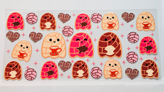 Concha Halloween Ghosties Coffee Cookies UVDTF Wrap 16 oz