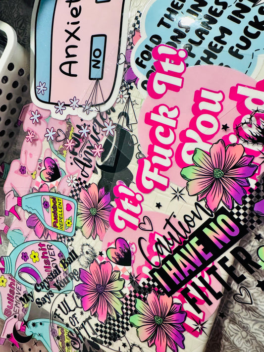 Resting B**ch Face UVDTF Wrap/ Funny Sarcastic Curse Cup Wrap 16 oz