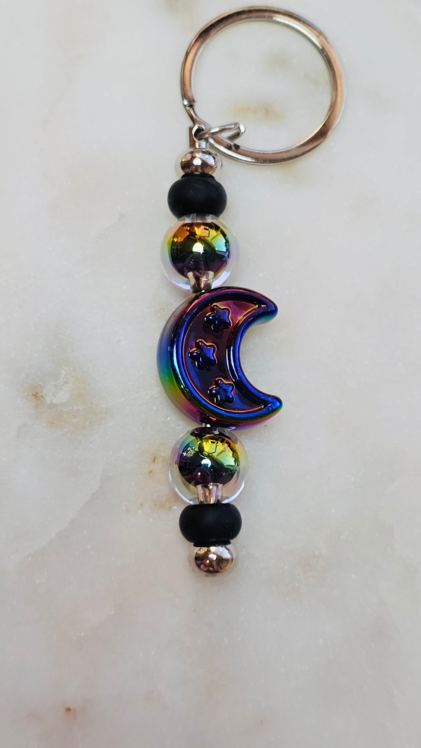 Moon Keychain™ | Cute Beaded Keychain | Color Changing Moon Charm | Bag Charm | Purse Accessory | Gift for Her