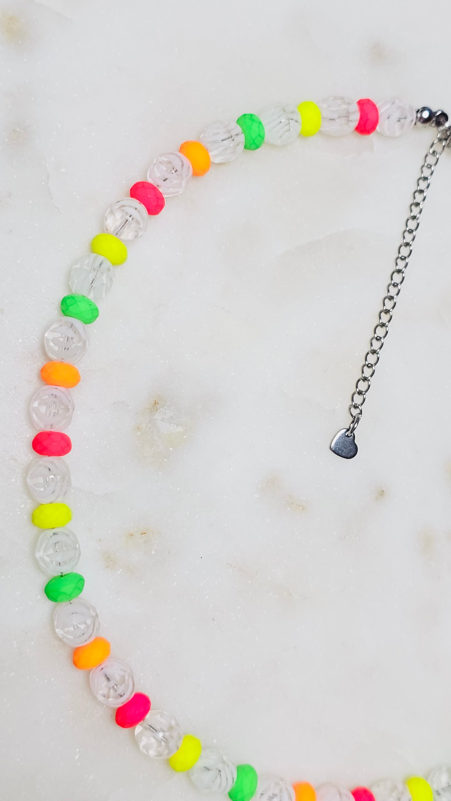 Etched Tiger Striped 8mm Beads Czech Neon Bead Spacers | Neon Beaded necklace | Summer Jewerly | Rave Choker | Fun Necklace