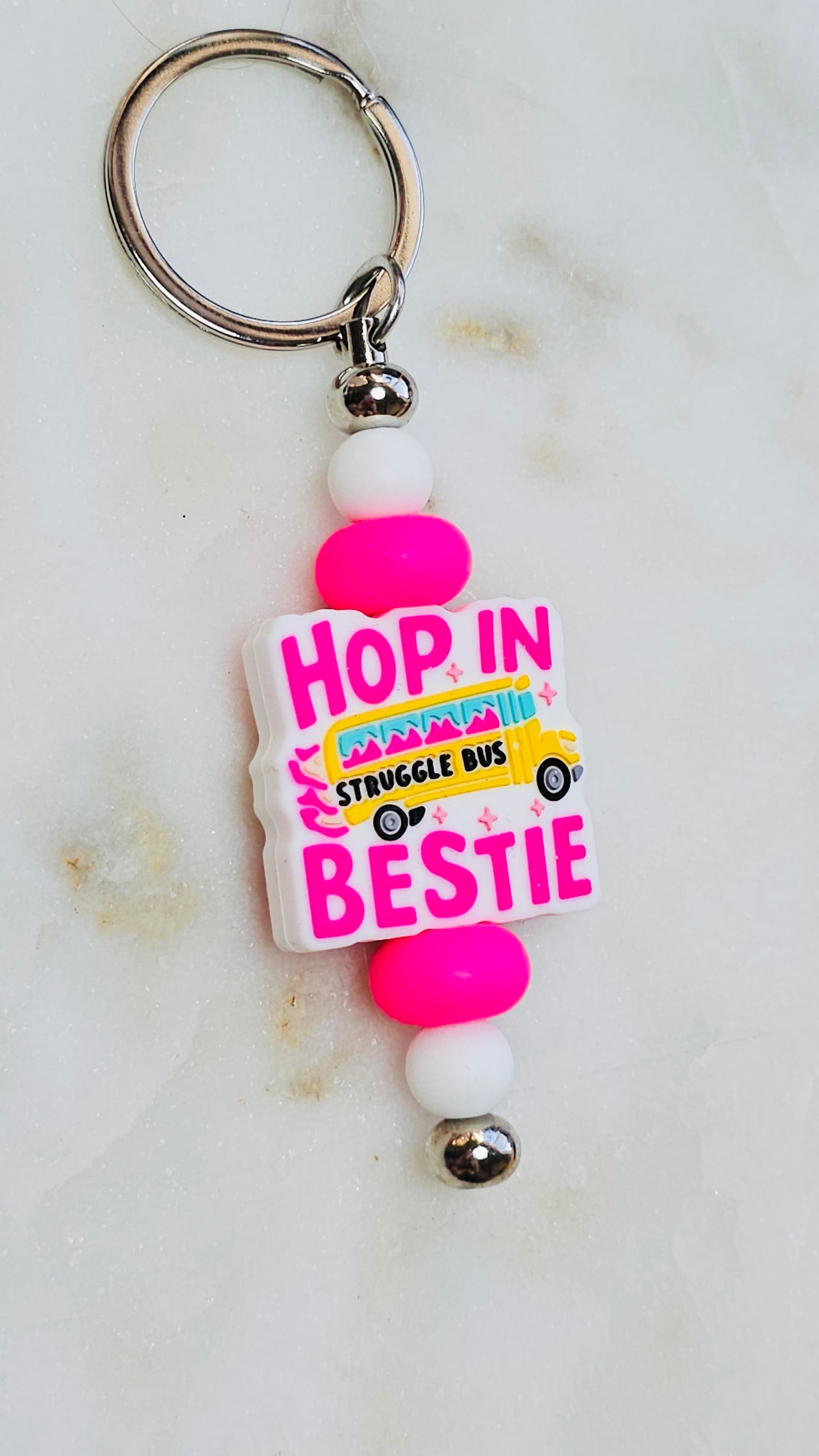 Struggle Bus Funny Keychain | Beaded Keychain | Sarcastic Gift | Bag Charm | Purse Accessory | Gag Gift for Her