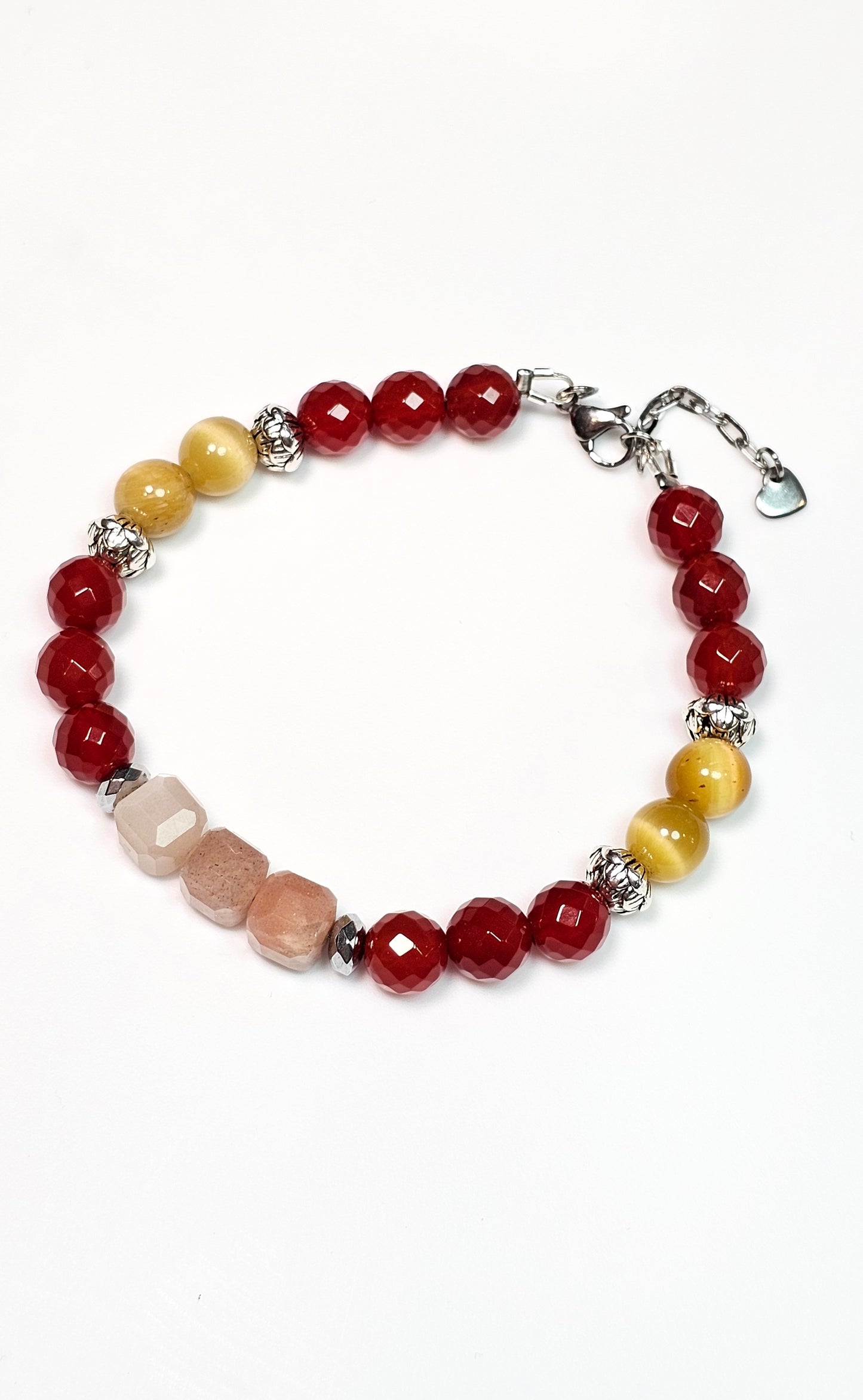 Creativity Manifesting your Power Abundance / AAA Carnelian / AA Golden Tigers Eye / Hematite / Sunstone Crystal Bracelet