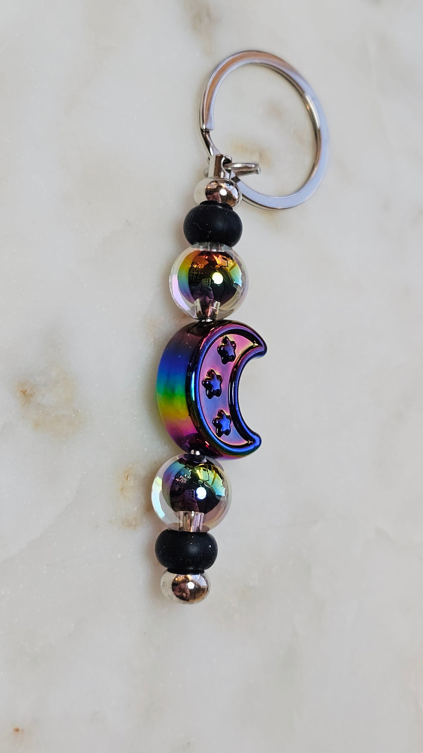 Moon Keychain™ | Cute Beaded Keychain | Color Changing Moon Charm | Bag Charm | Purse Accessory | Gift for Her