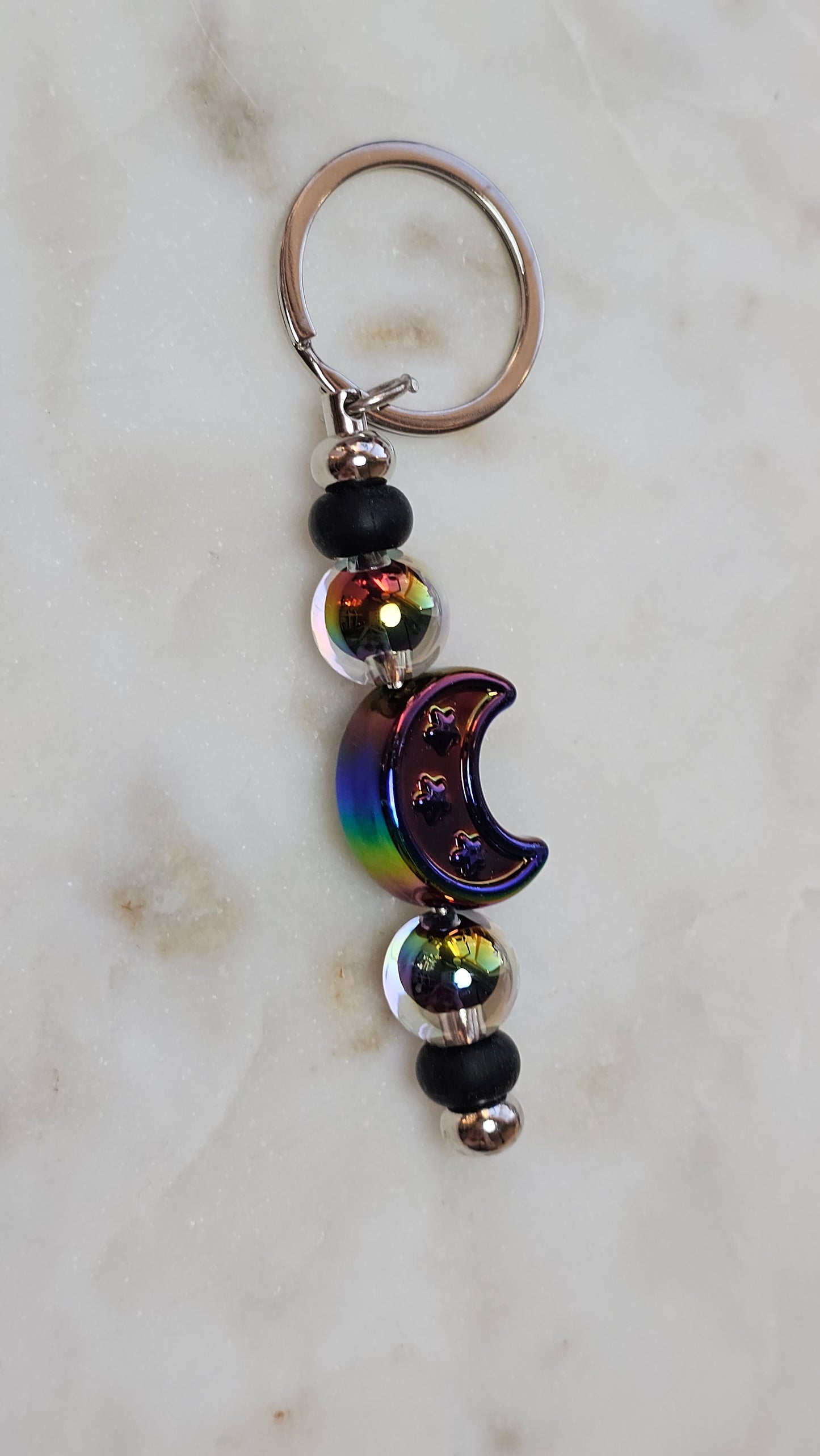 Moon Keychain™ | Cute Beaded Keychain | Color Changing Moon Charm | Bag Charm | Purse Accessory | Gift for Her