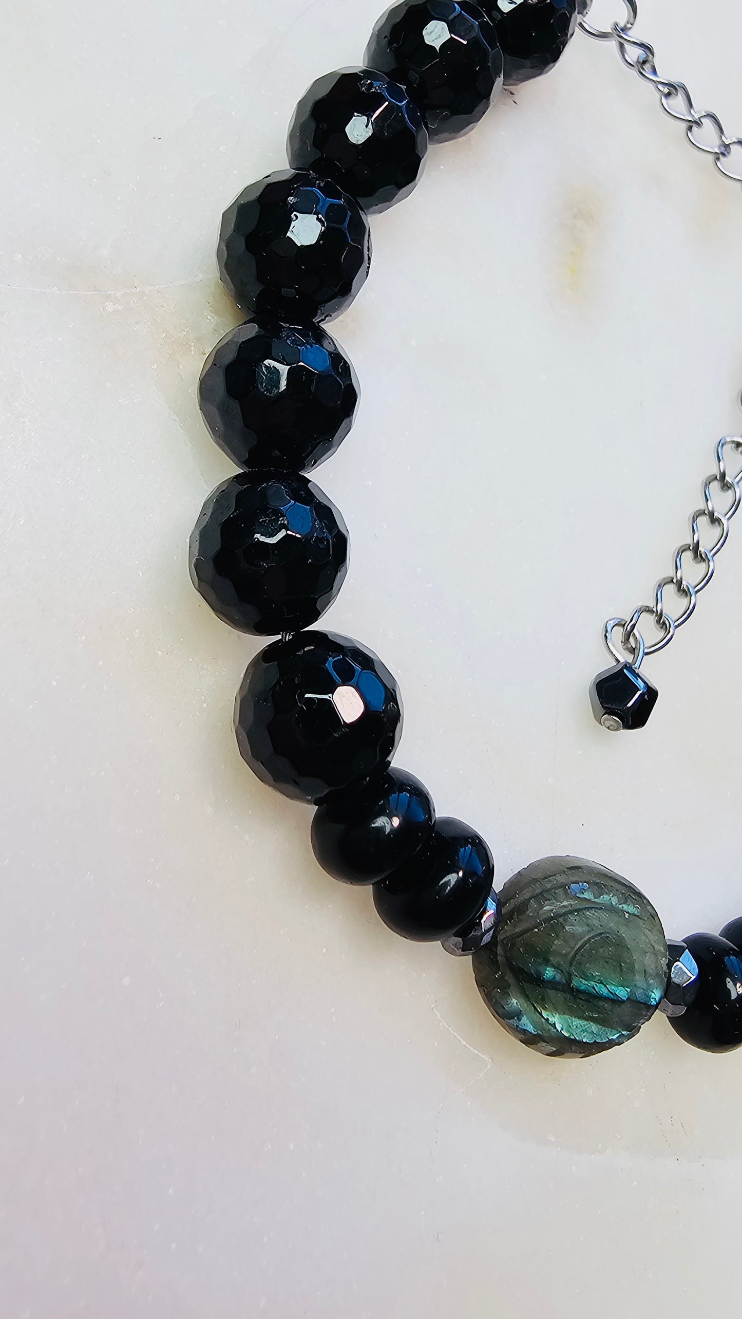 Labradorite Evil Eye Protection Bracelet | Evil Eye Jewelry | AAA Black Tourmaline | Hematite | Protection Crystal Bracelet