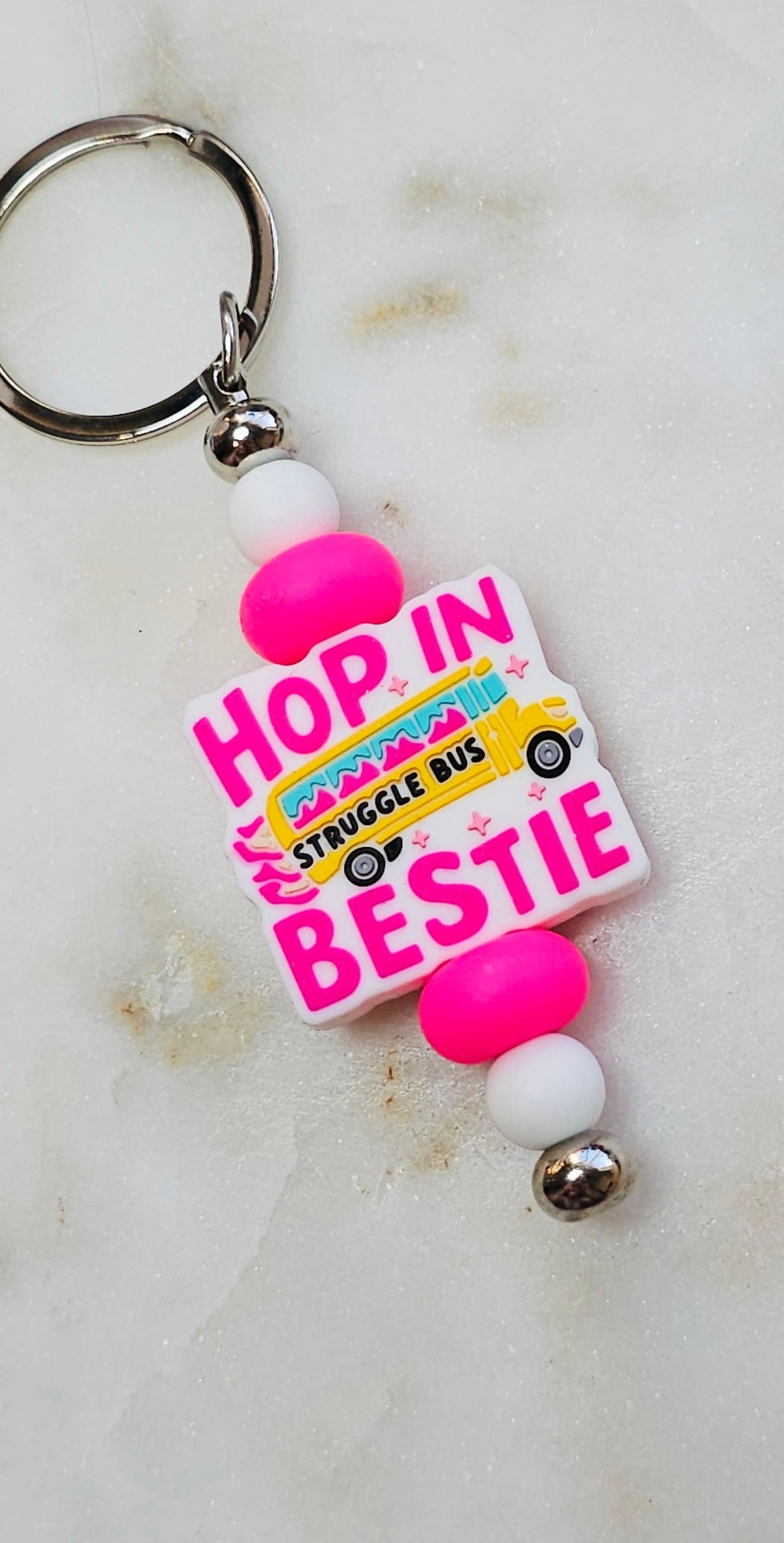 Struggle Bus Funny Keychain | Beaded Keychain | Sarcastic Gift | Bag Charm | Purse Accessory | Gag Gift for Her