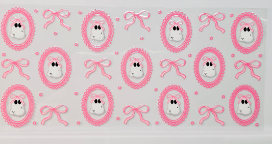 Halloween Coquette Ghosties Pink Bows UVDTF Wrap 16 oz
