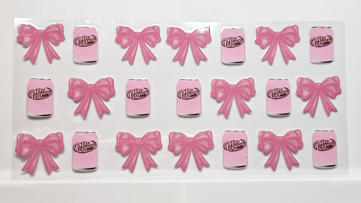 Pink Dr Pepper with Bows Drink UVDTF Wrap 16 oz