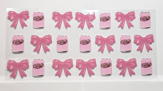 Pink Dr Pepper with Bows Drink UVDTF Wrap 16 oz