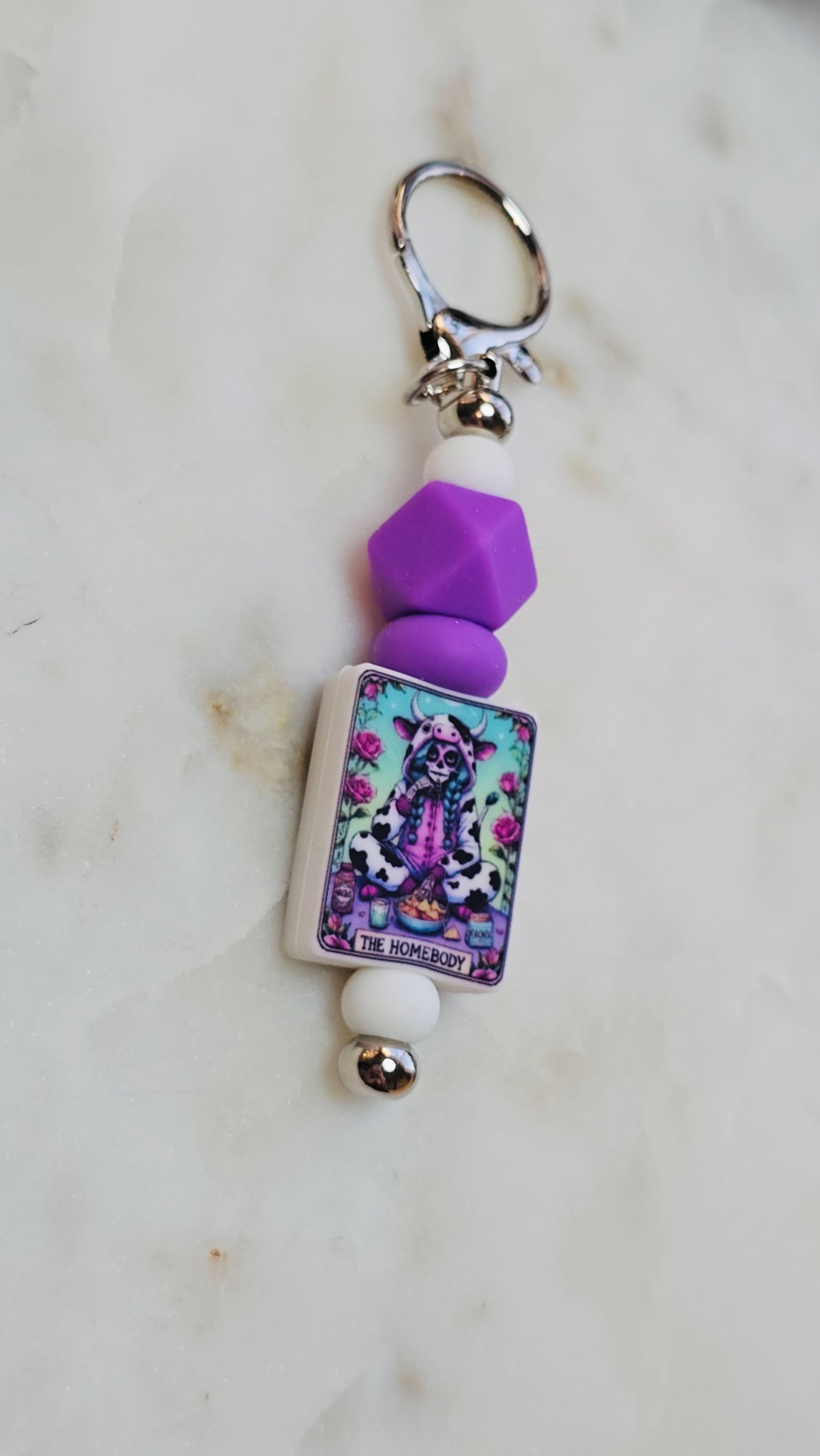 Tarot The Homebody Funny Keychain | Beaded Keychain | Sarcastic Gift | Bag Charm | Purse Accessory | Gift for Her