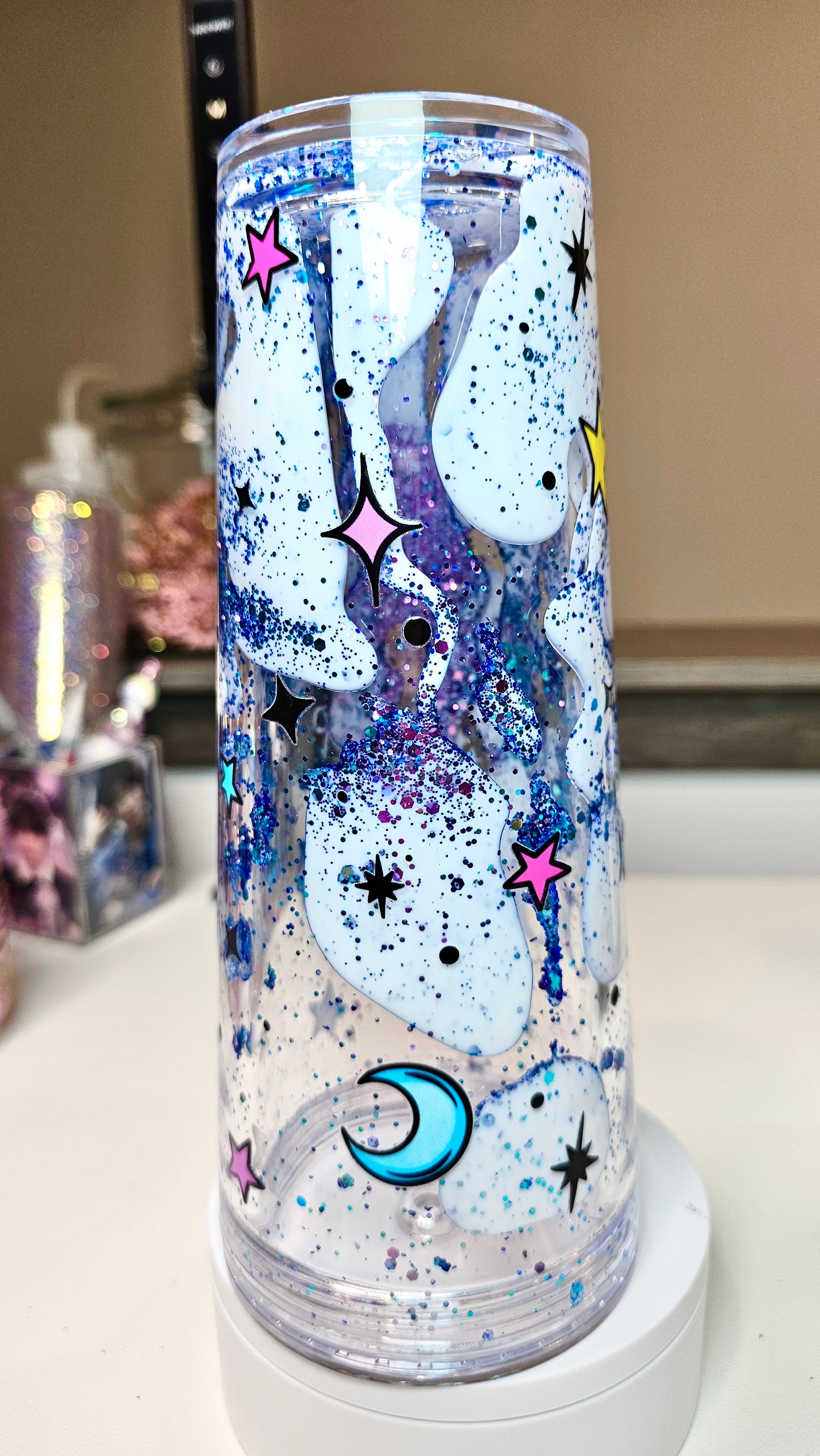 Tattoo Addict Snow Globe Lava Acrylic Tumbler 24 oz