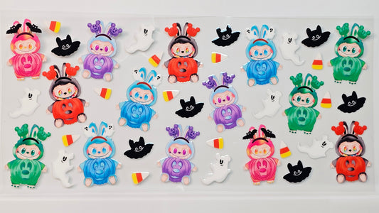 Labubu Pumpkin Halloween Candy Corn UVDTF Wrap 16 oz