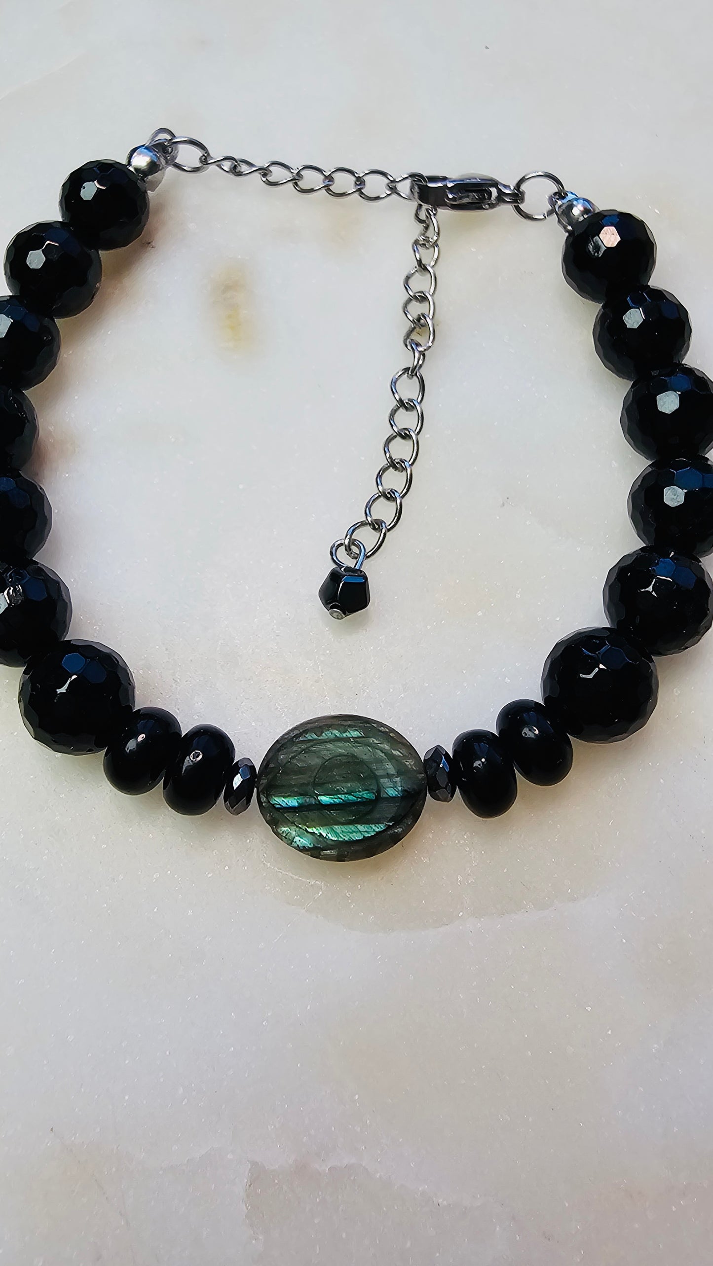 Labradorite Evil Eye Protection Bracelet | Evil Eye Jewelry | AAA Black Tourmaline | Hematite | Protection Crystal Bracelet