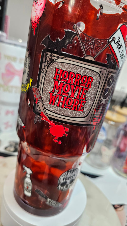 ADULT Halloween Drip Horror Tumbler Curse / Funny / Lava Drip Cup / Glitter / UVDTF Wrap / Gift