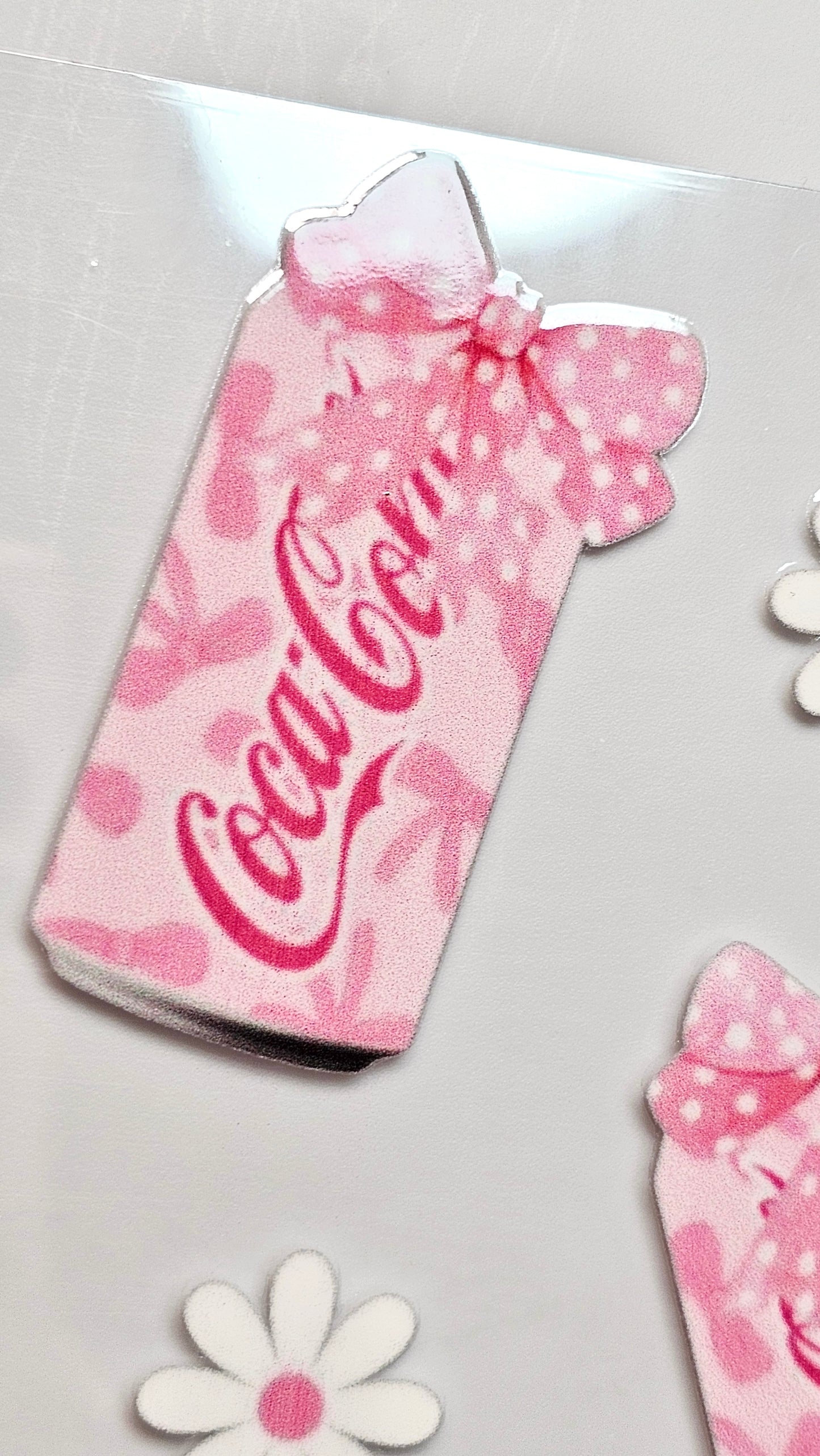 Coca Cola Pink with Bows Flowers Drink UVDTF Wrap 16 oz