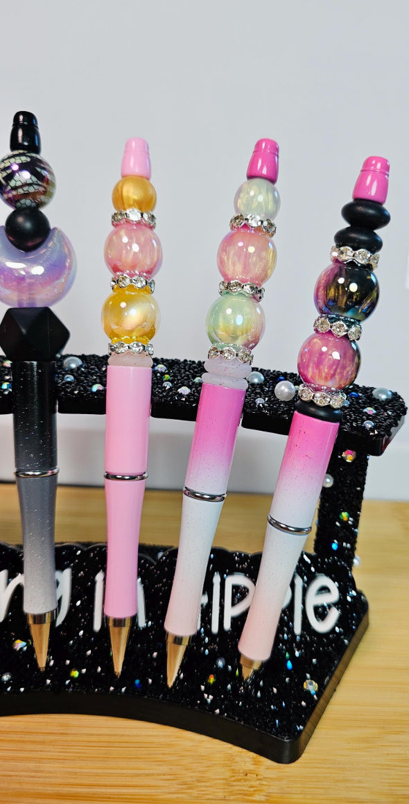 Galaxy Sparkle Beadable Pen / Cute Pens Refillable Glitter Stationery Gift